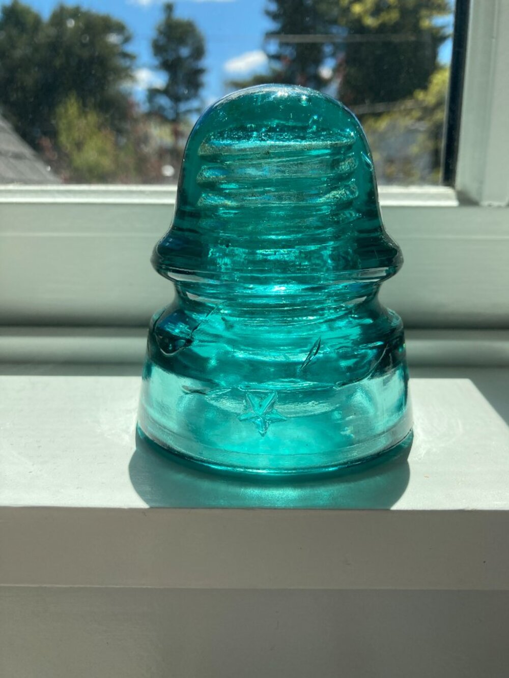 Vintage Glass Insulator - Aqua